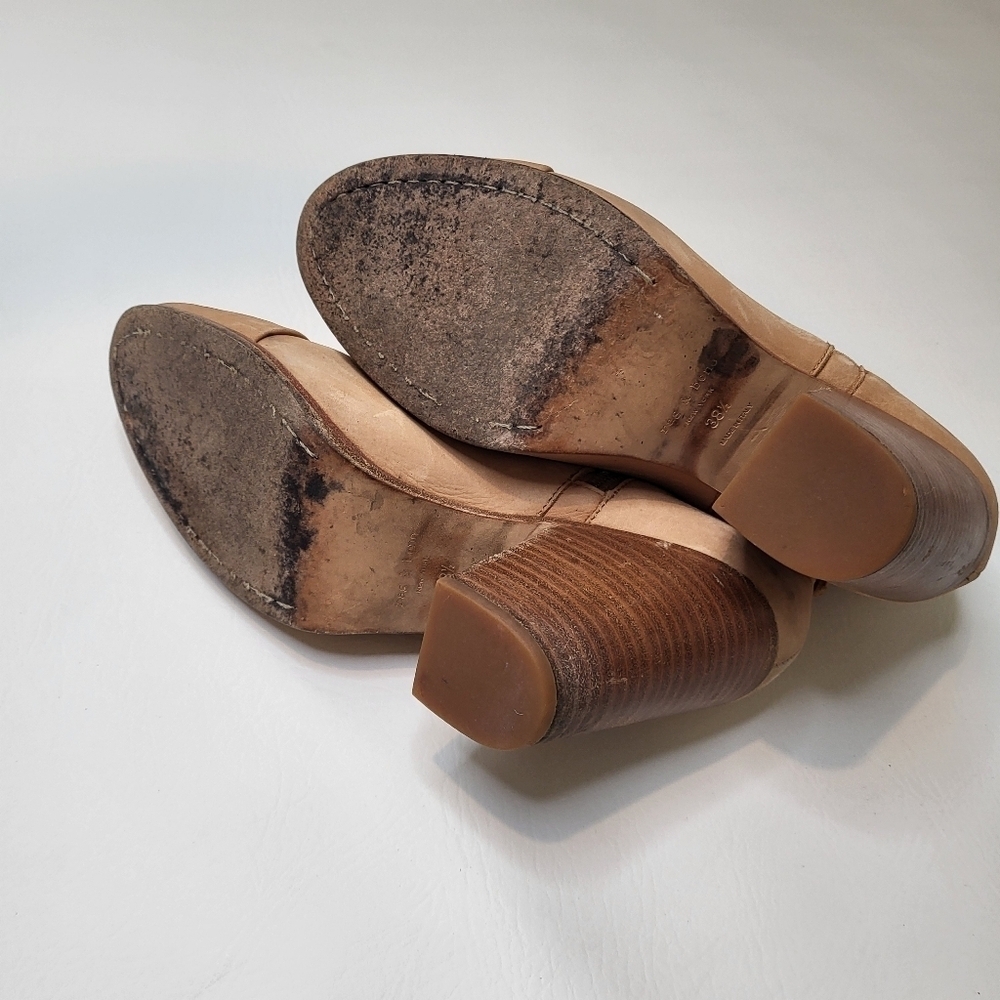 Rag & Bone Margot ankle booties light tan nubuck leather side zippers size 38.5 - Picture 8 of 10
